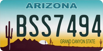 AZ license plate BSS7494