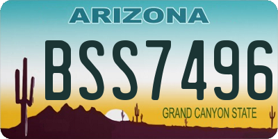 AZ license plate BSS7496