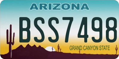 AZ license plate BSS7498