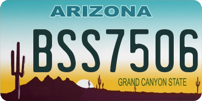 AZ license plate BSS7506