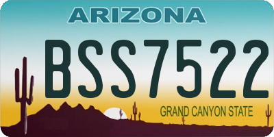 AZ license plate BSS7522