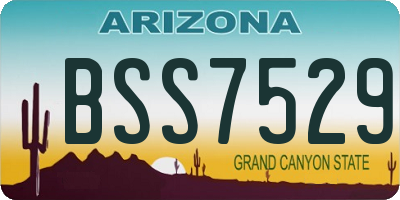 AZ license plate BSS7529