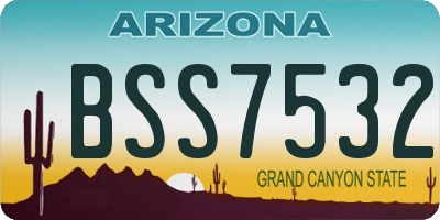 AZ license plate BSS7532