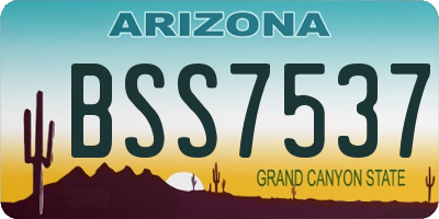 AZ license plate BSS7537