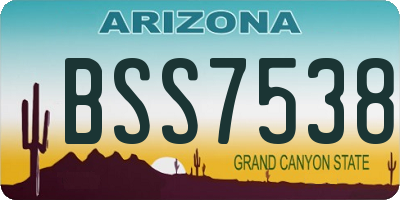 AZ license plate BSS7538