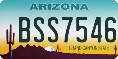 AZ license plate BSS7546