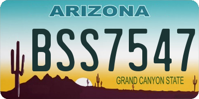 AZ license plate BSS7547