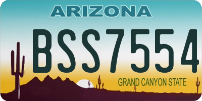 AZ license plate BSS7554