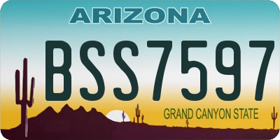 AZ license plate BSS7597