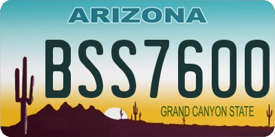 AZ license plate BSS7600