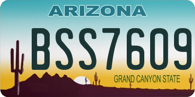 AZ license plate BSS7609