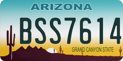 AZ license plate BSS7614