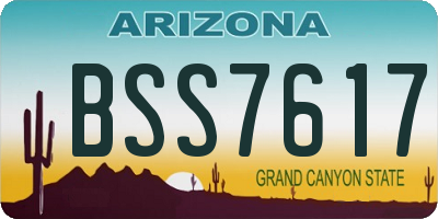 AZ license plate BSS7617