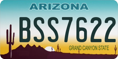 AZ license plate BSS7622