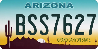 AZ license plate BSS7627