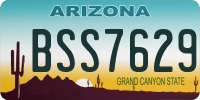 AZ license plate BSS7629