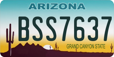 AZ license plate BSS7637