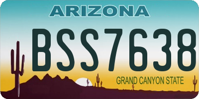 AZ license plate BSS7638