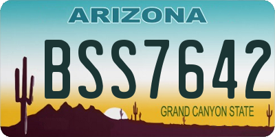 AZ license plate BSS7642