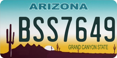 AZ license plate BSS7649