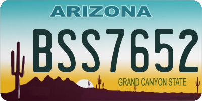 AZ license plate BSS7652