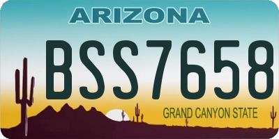 AZ license plate BSS7658