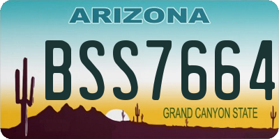 AZ license plate BSS7664