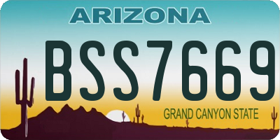 AZ license plate BSS7669