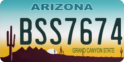 AZ license plate BSS7674