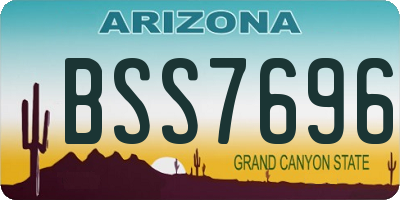 AZ license plate BSS7696