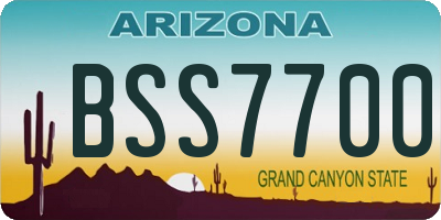 AZ license plate BSS7700