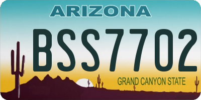 AZ license plate BSS7702