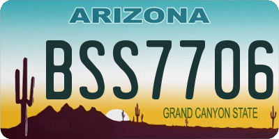 AZ license plate BSS7706