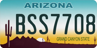 AZ license plate BSS7708