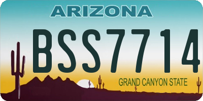 AZ license plate BSS7714