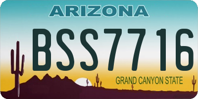 AZ license plate BSS7716