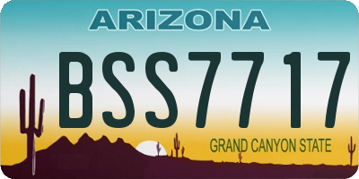 AZ license plate BSS7717