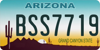 AZ license plate BSS7719