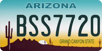 AZ license plate BSS7720