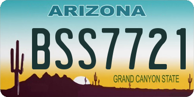 AZ license plate BSS7721