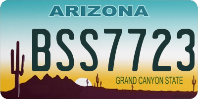 AZ license plate BSS7723