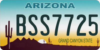 AZ license plate BSS7725