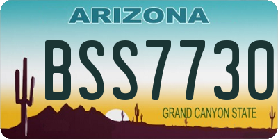 AZ license plate BSS7730