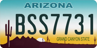 AZ license plate BSS7731