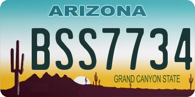 AZ license plate BSS7734