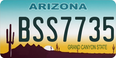 AZ license plate BSS7735