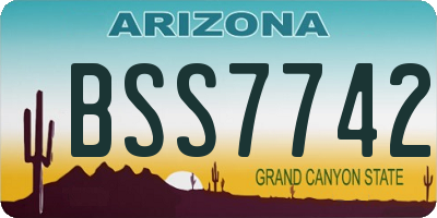 AZ license plate BSS7742