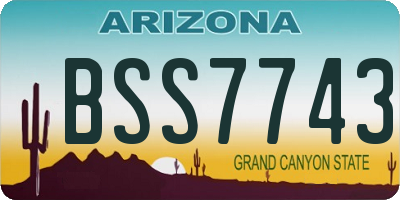 AZ license plate BSS7743