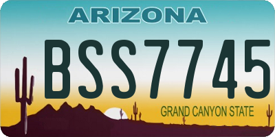 AZ license plate BSS7745