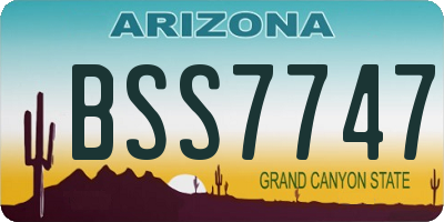 AZ license plate BSS7747